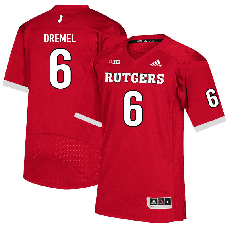 Men #6 Christian Dremel Rutgers Scarlet Knights College Football Jerseys Sale-Scarlet - Click Image to Close